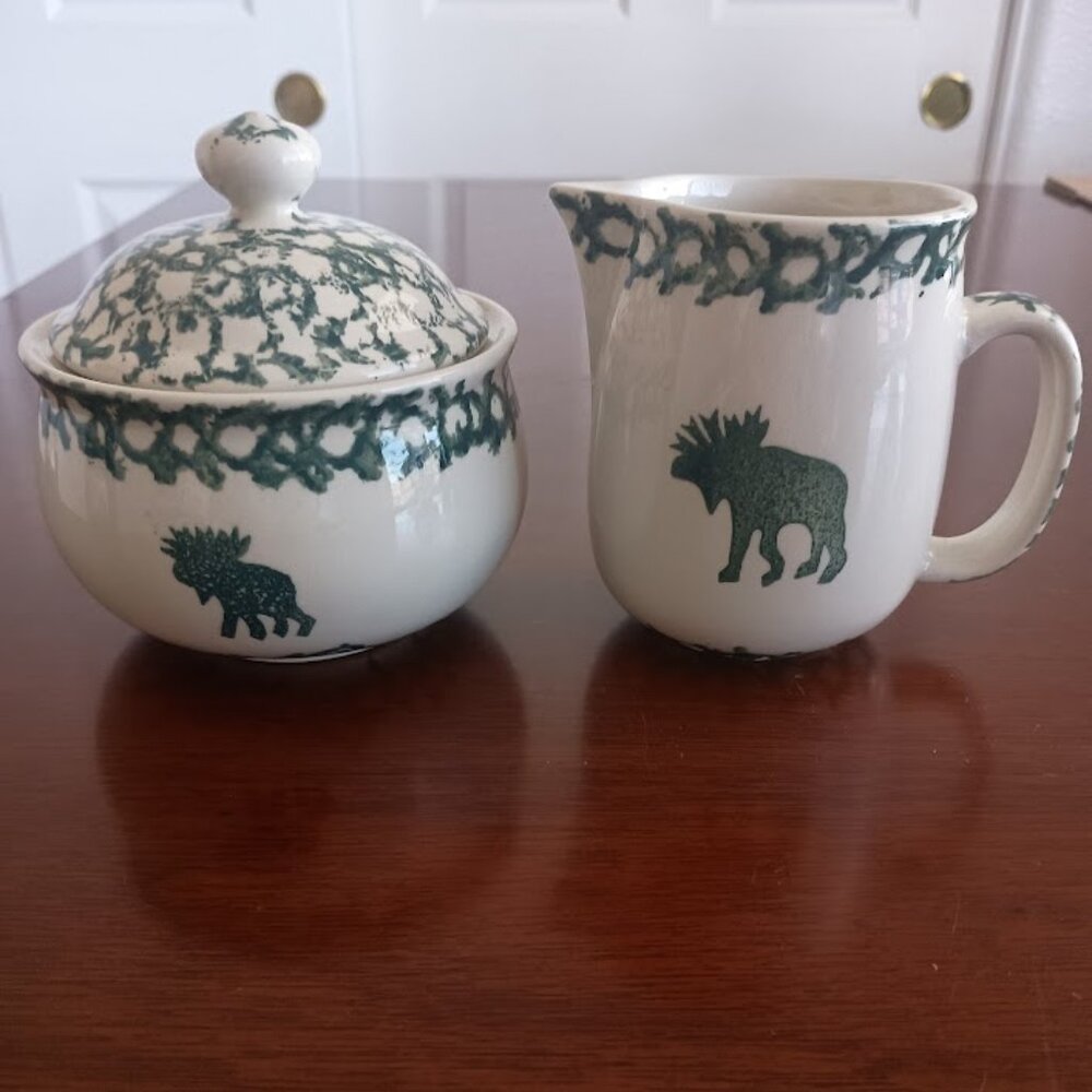 Folk Craft Moose County by Tienshan Creamer & Sugar Bowl with Lid